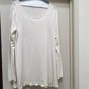 Garnet Hill Women's Cream color Top, Size Medium